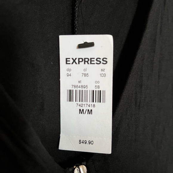 Express Zip-Front Black Long-Sleeve Dress - Picture 2 of 5
